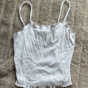 White Fitted Camisole with Spaghetti Straps